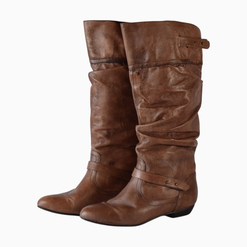Vintage Steve Madden Brown Leather Slouchy Boots Size 8